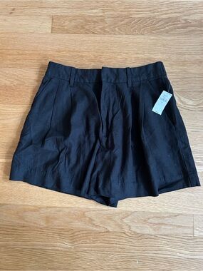 GAP Navy Blue 365 High-Rise Linen-Blend Shorts